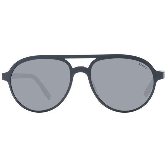 Sting Black Men Glasses Frame, full-rim aviator style with polarized lenses, black plastic frame, 100% UVA & UVB protection.