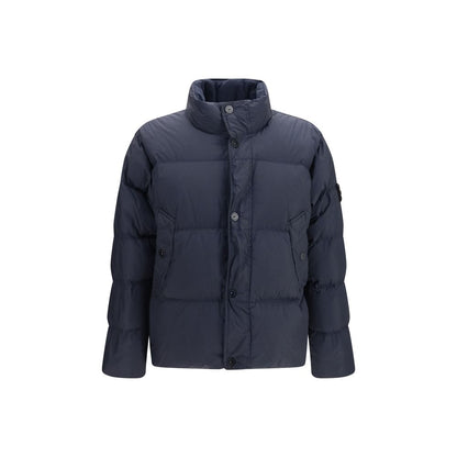 Stone Island Blue Polyamide Full-Length Jacket