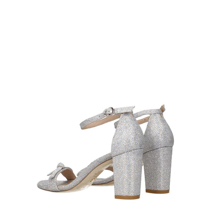 Stuart Weitzman Gray Fabric Platform Sandals