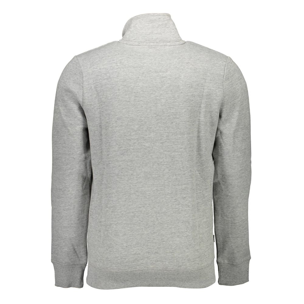 Back view of Superdry Gray Cotton Men's Sweater showcasing its sleek and practical design.