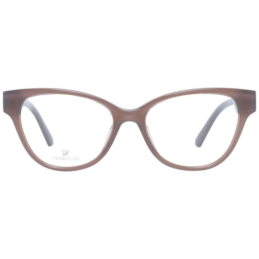 Swarovski Purple Women Glasses Frame, full-rim cat eye style, plastic material, demo lenses, perfect for stylish eyewear accessory.