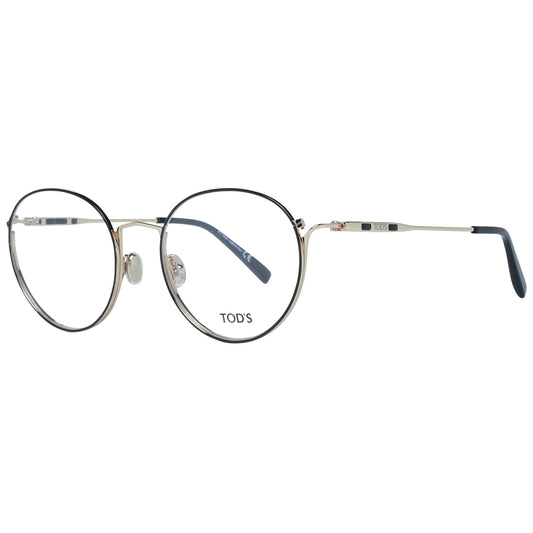 Stylish eyeglasses for women, TOD'S MOD. TO5237 52002, featuring round metal frames and branded arms, perfect for ladies fashion.