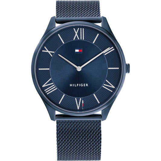 TOMMY HILFIGER Mod. 1710514 gent's quartz analog watch with mineral dial and 43mm case, water resistant 3 ATM, in official box packaging.