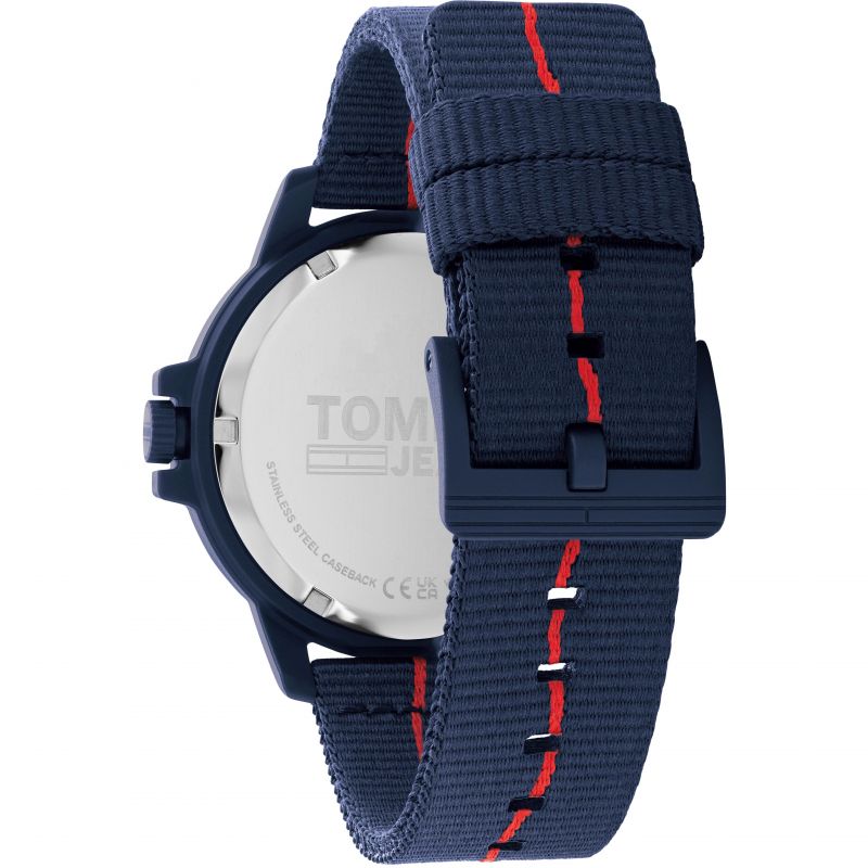 TOMMY HILFIGER Mod. 1791997 blue strap quartz analog watch, multifunction, water resistant 3 ATM, official packaging included.