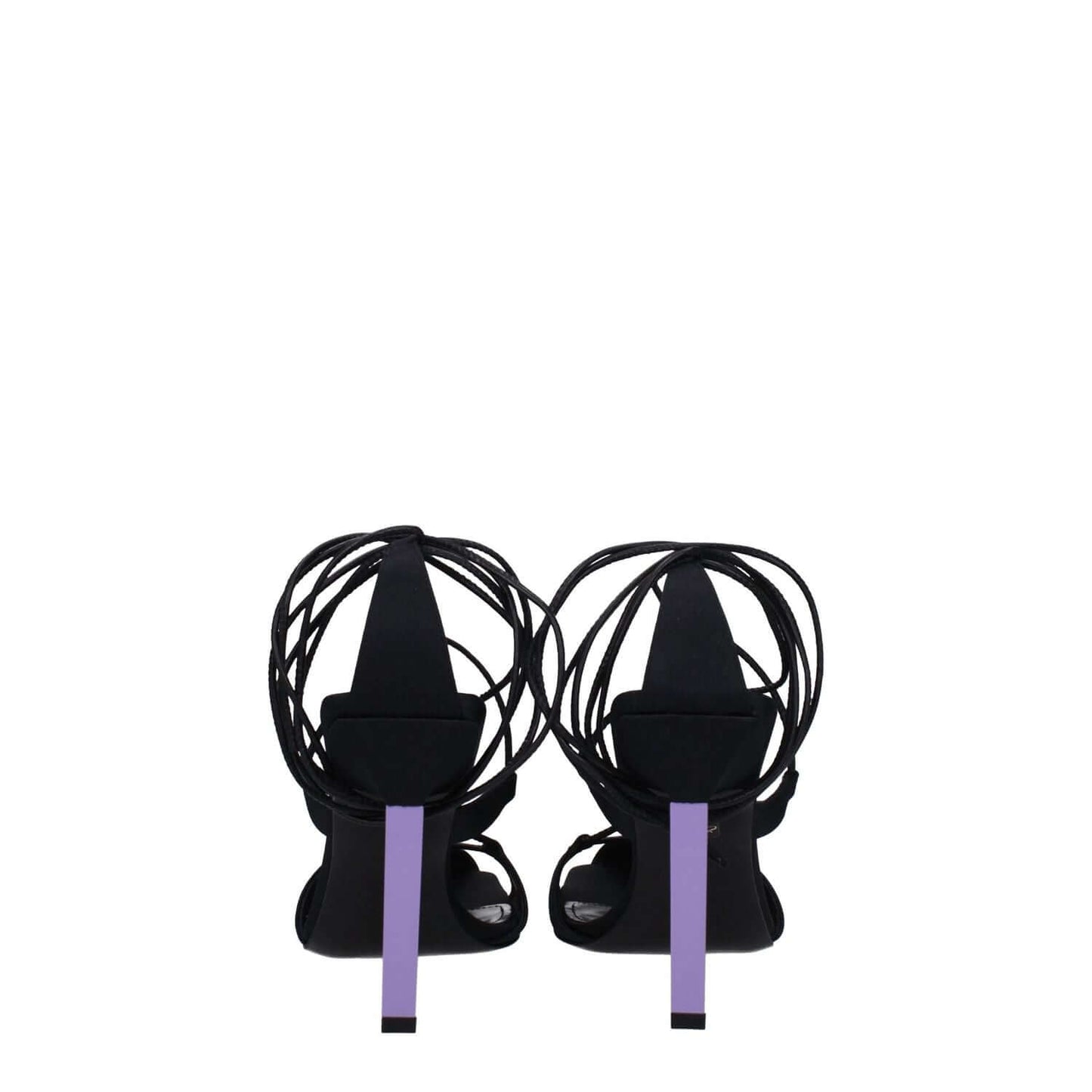 The Attico Black Fabric Stiletto Heel Sandals