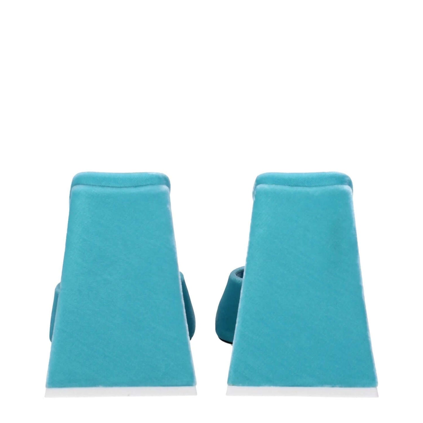 The Attico Light Blue Velvet Platform Sandals