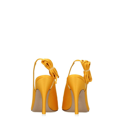 The Attico Orange Satin High Heel Pumps