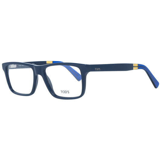 Tod's Chic Blue Rectangular Men's Eyewear featuring stylish plastic frames with a modern twist, crafted in Italy for discerning gentlemen.