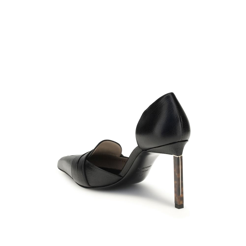 Tom Ford Black Leather High Heel Pumps