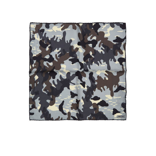 Tom Ford Gray Silk Pocket Square