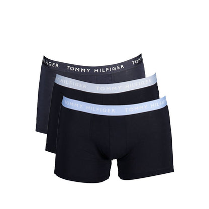 Tommy Hilfiger Black Cotton Men Boxer Trio Pack with logo waistband, sustainable fabric blend, and classic style for eco-conscious consumers