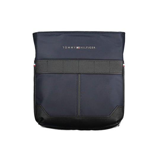 Tommy Hilfiger Blue Polyester Men Shoulder Bag with adjustable strap and iconic logo, made with 50% recycled materials.