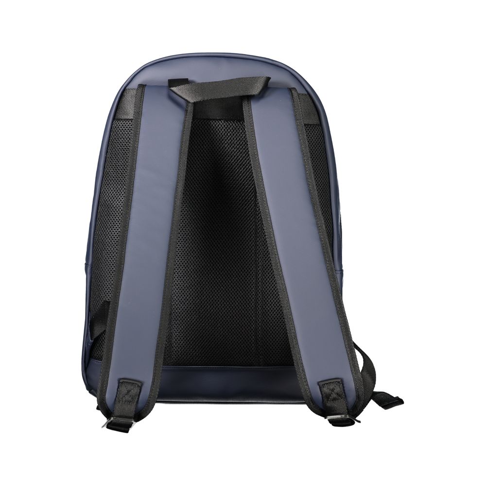 Back view of Tommy Hilfiger Blue Polyethylene Backpack with adjustable shoulder straps