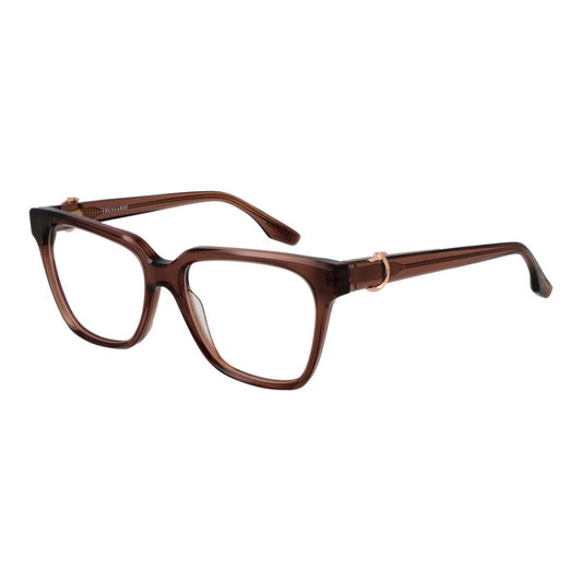 Trussardi Brown Acetate Glasses (Frames) women's square full-rim brown frame eyeglasses with branded case included.