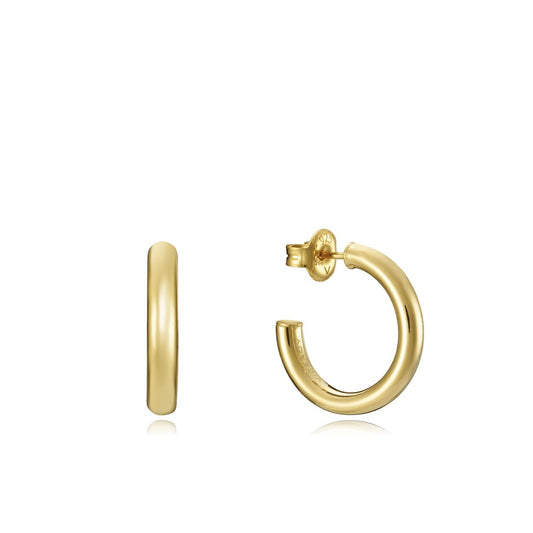 Gold hoop earrings with a minimalist design for ladies by VICEROY JEWELS Mod. 13060E100-06, crafted in Silver 925°.