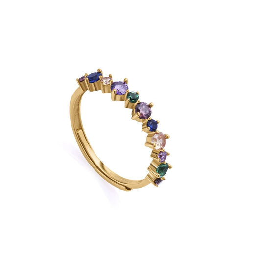 Elegant VICEROY JEWELS Mod. 13097A013-39 lady's ring in Silver 925° featuring multicolored gemstones, showcasing luxury and style.