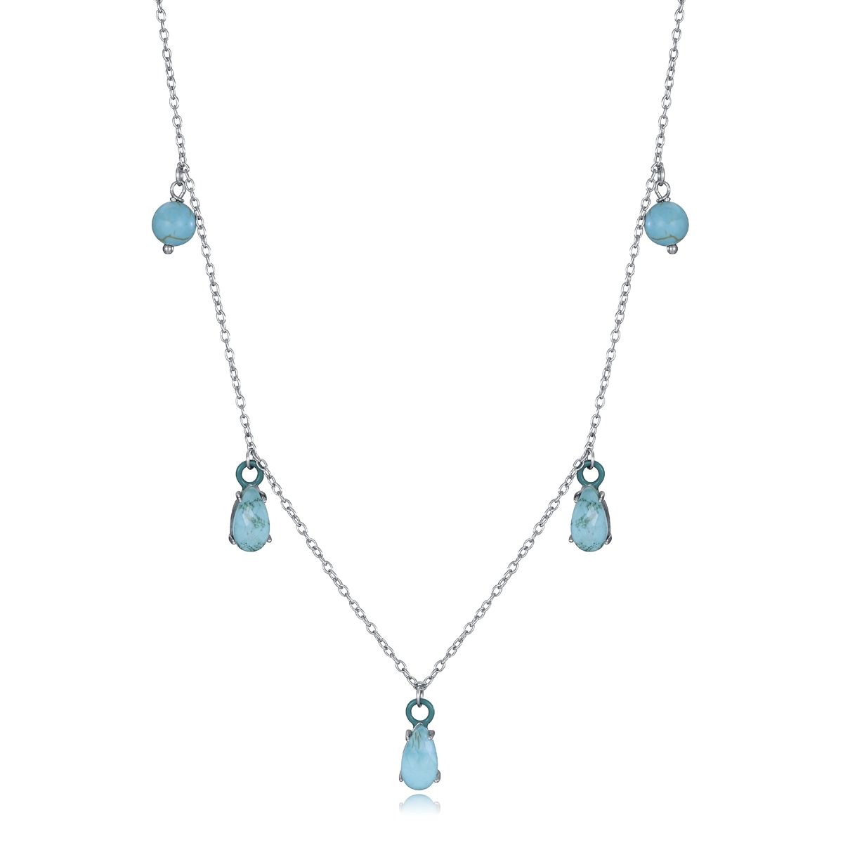 VICEROY JEWELS Mod. 13197C000-93 lady's silver necklace with blue gemstones, quartz analog, 10 ATM water resistance, multifunction design
