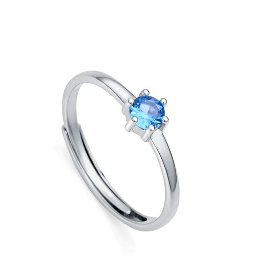 VICEROY JEWELS Mod. 9115A015-33 - Lady's silver ring with blue gemstone, 36mm case, quartz movement, mineral dial, 3 ATM water resistance.