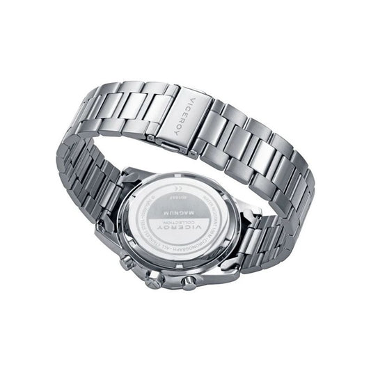 Stainless steel bracelet of VICEROY Mod. 401447-65, quartz analog watch, gent's 42mm case, water-resistant 10 ATM, shown in official packaging.