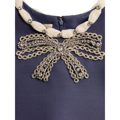 Valentino Short Embroidered Crepe Couture Dress Dresses