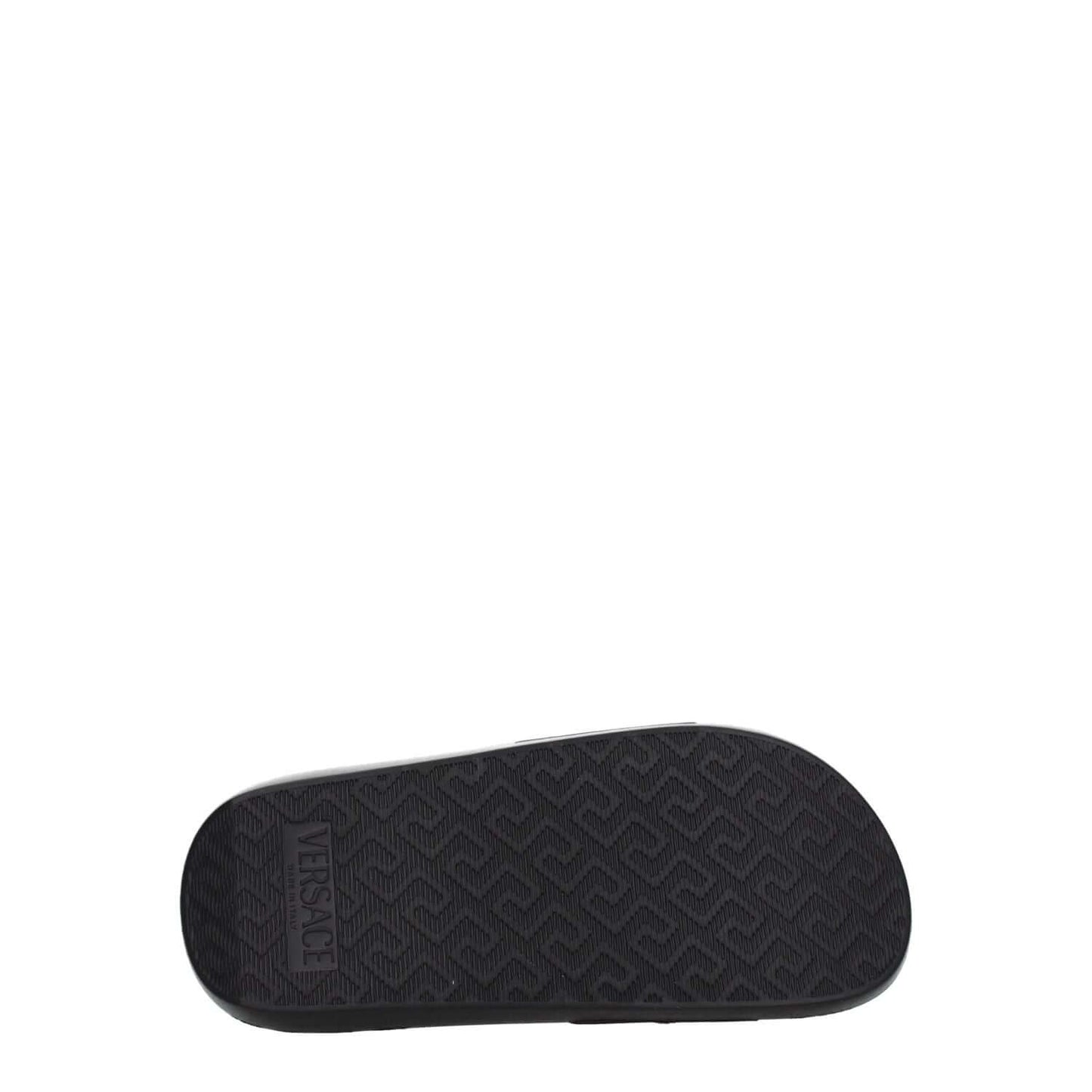 Versace Black Leather Slippers