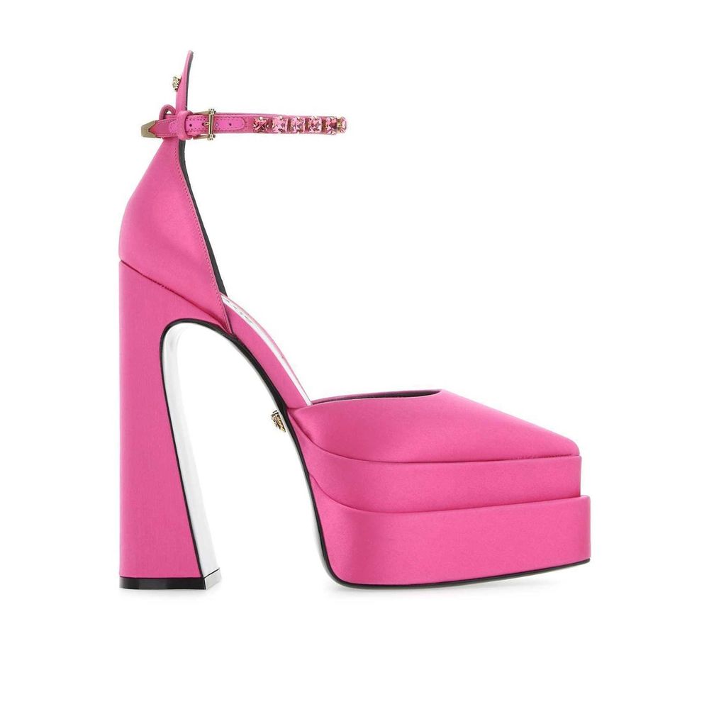 Versace Multicolor Satin Platform Pumps
