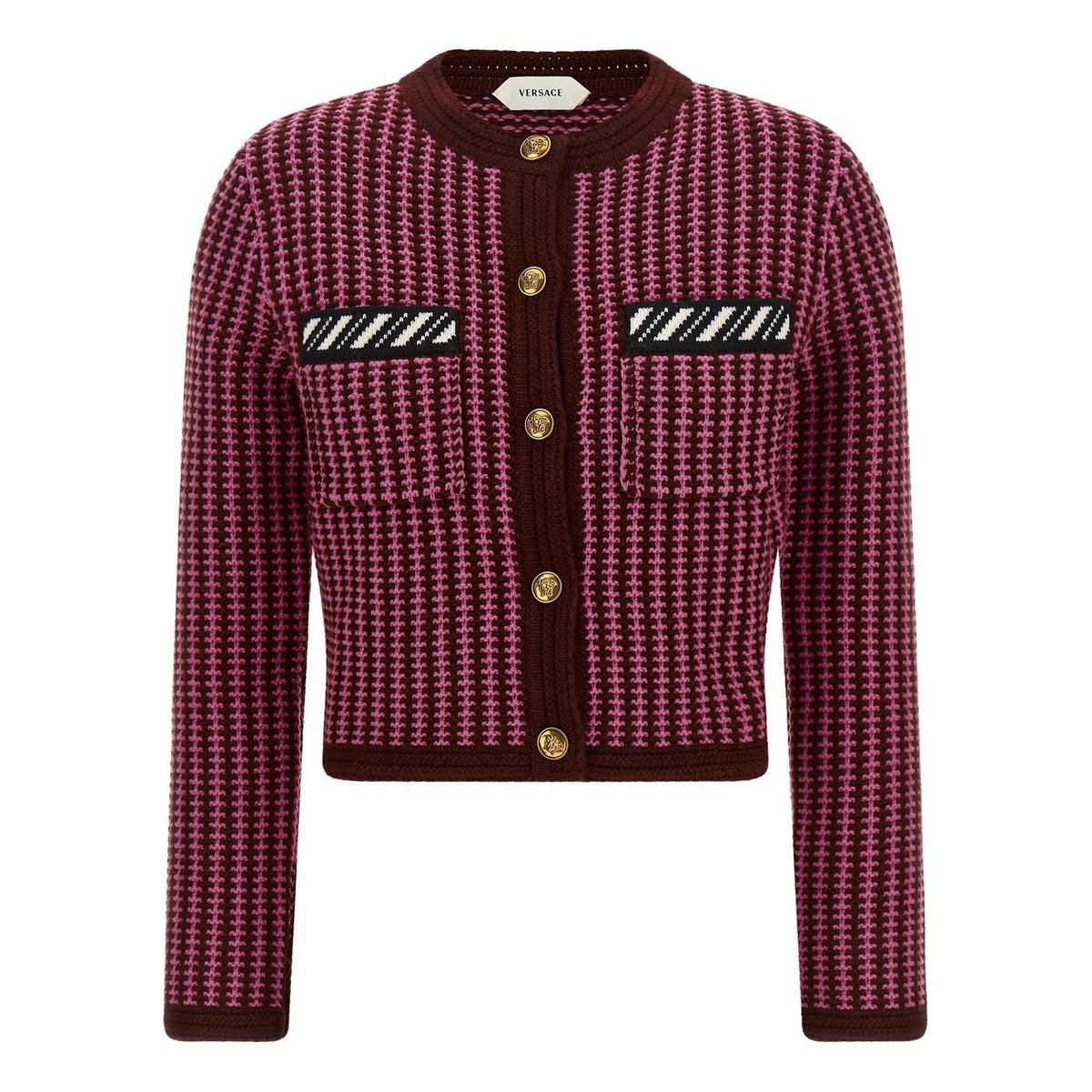 Versace Multicolor Virgin Wool Cardigan