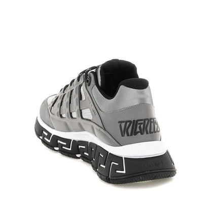Versace Silver Fabric Athletic Sneakers