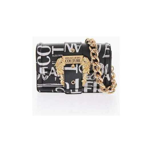 Versace JEANS COUTURE All-Over Logo Printed Faux Leather Shoulder Bag