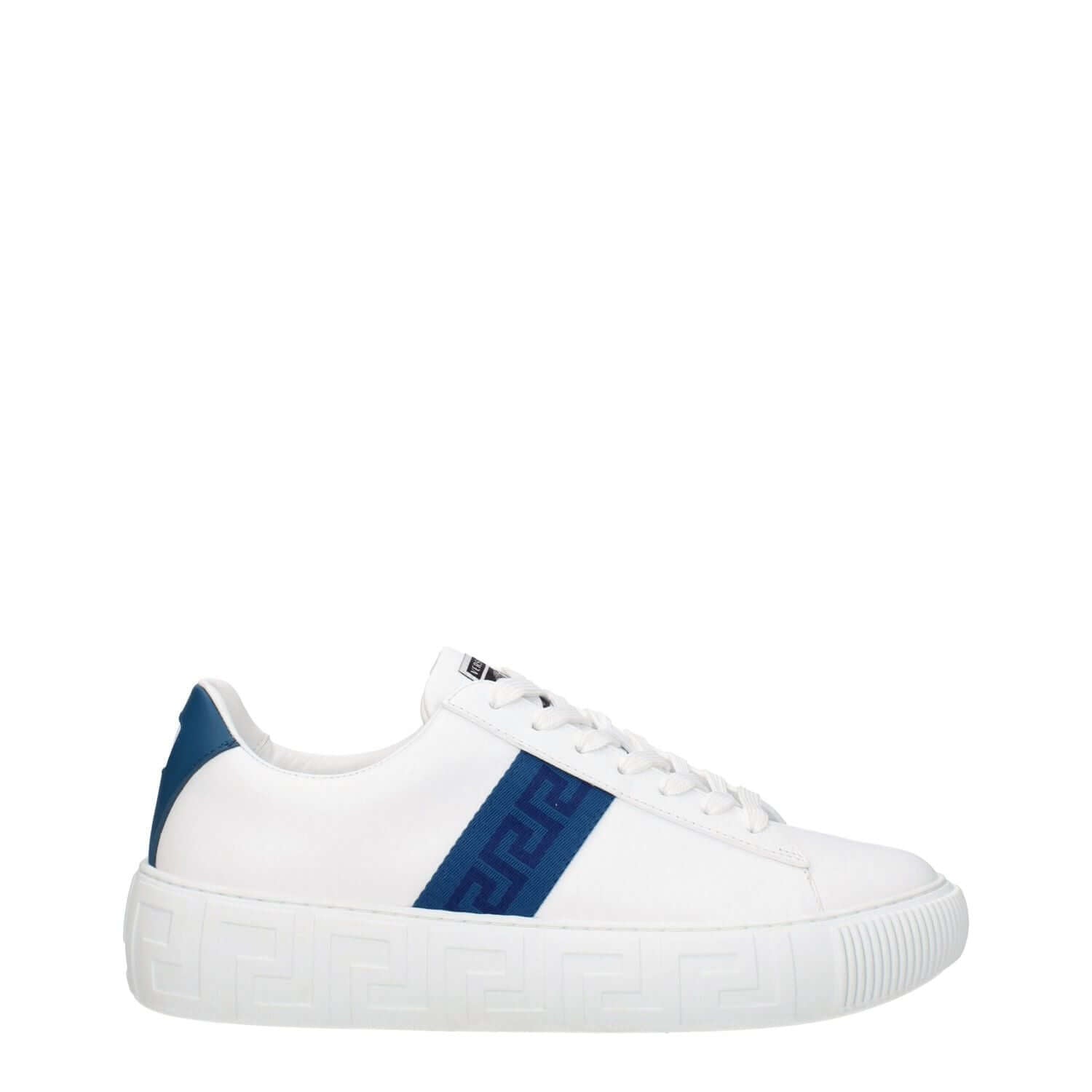 Versace White Leather Low Top Sneakers