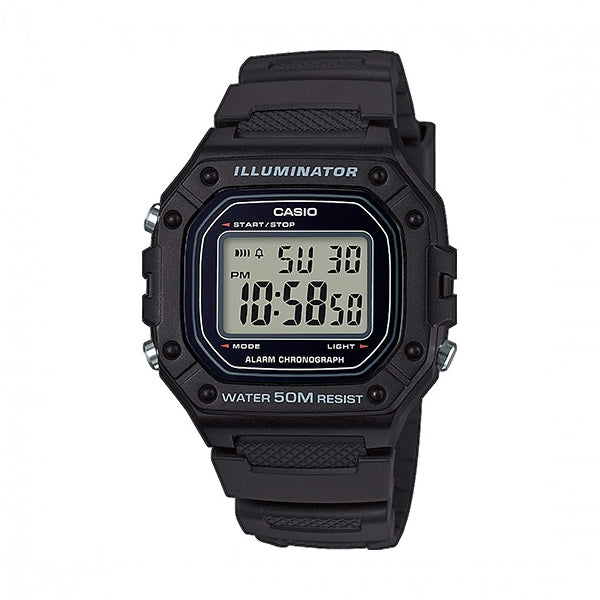 ?CASIO TIMELESS COLLECTION Mod. SPORT ILLUMINATOR WR 50M. ALARM. CHRONOGRAPH - BLACK