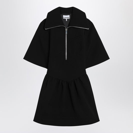GANNI Black mini dress in crêpe W02576752/R_GAN-099_108