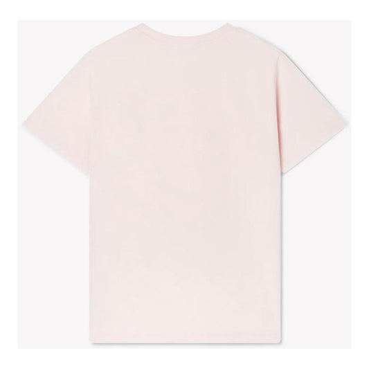 Back view of pale pink Casablanca cotton T-shirt with crew-neck and tennis club print, showcasing its relaxed fit.