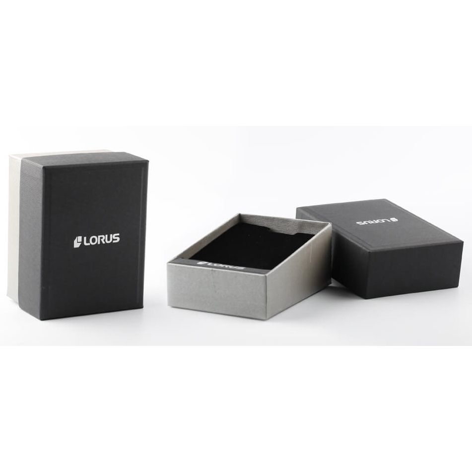 Official packaging box for LORUS Mod. SPORTS wristwatch, showcasing elegant design and branding.