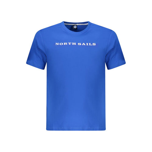 Men's blue cotton T-shirt by North Sails with logo on chest, crew neck design.
