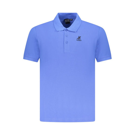 Blue U.S. Grand Polo men's cotton shirt with iconic embroidery logo, ideal for timeless style and comfort.