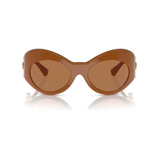 Versace women's brown acetate sunglasses VE4462 with 58mm lenses, elegant design, UV protection, perfect for stylish outdoor wear.