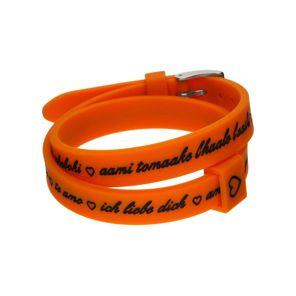 Il MEZZOMETRO Mod. I LOVE YOU SILVER - Bracciale in silicone/silicone bracelet