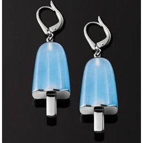 AMBROSINI JEWELS - ORECCHINI ARGENTO 925° ghiacciolo finitura bianca pietra azzurra medi (21x14 mm) OG 02 01 01