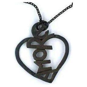 AMBROSINI JEWELS - PENDENTE ARGENTO 925° cuore finitura brunita satinata PC 03 11 05