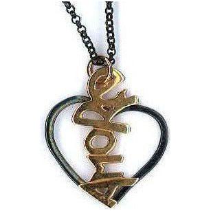 AMBROSINI JEWELS - PENDENTE ARGENTO 925° cuore finitura brunita lucida scritta rosé PC 03 12 04