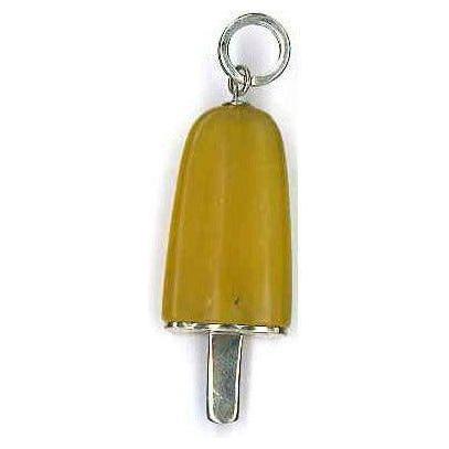 AMBROSINI JEWELS - PENDENTE ARGENTO 925° ghiacciolo finitura bianca pietra gialla grande (26x15 mm) PG 01 01 09