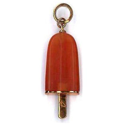 AMBROSINI JEWELS - PENDENTE ARGENTO 925° ghiacciolo finitura rosé pietra arancio grande (26x15 mm) PG 01 02 03