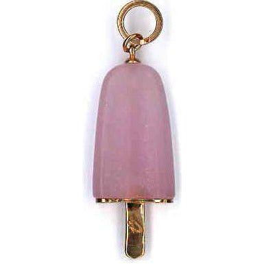 AMBROSINI JEWELS - PENDENTE ARGENTO 925° ghiacciolo finitura rosé pietra rosa grande (26x15 mm) PG 01 02 08