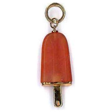 AMBROSINI JEWELS - PENDENTE ARGENTO 925° ghiacciolo finitura rosé pietra arancio medio (29.5x13 mm) PG 02 02 03